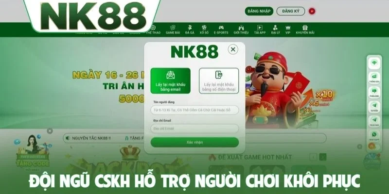 Đội ngũ CSKH hỗ trợ người chơi khôi phục tài khoản