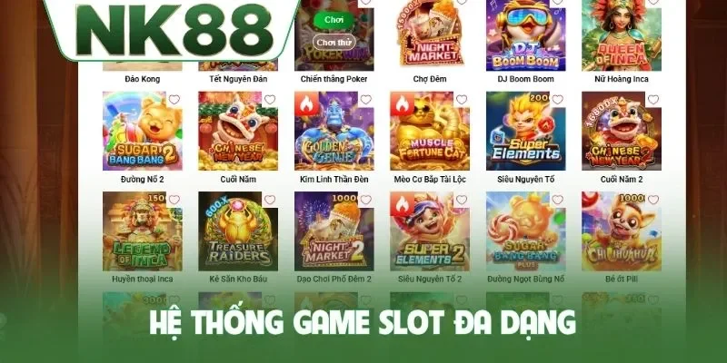 Hệ thống game slot đa dạng