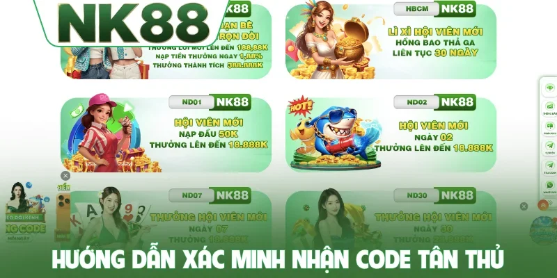 Hướng dẫn xác minh nhận code tân thủ