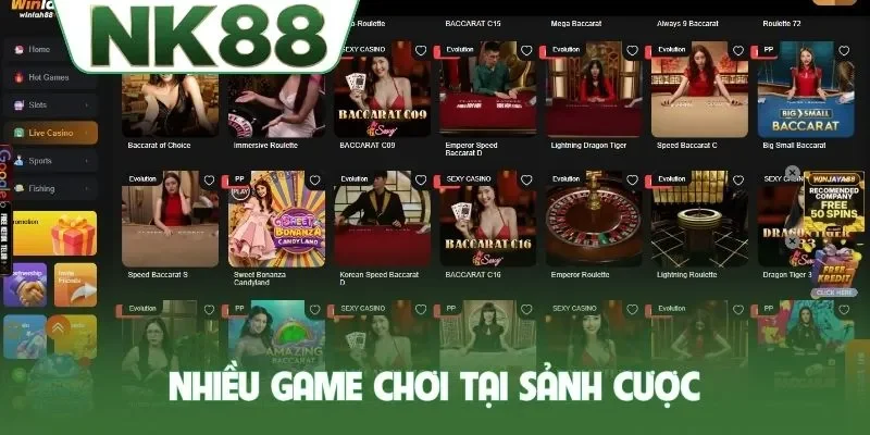 Nhiều game chơi tại sảnh cược