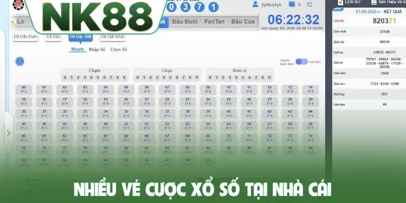 Nhiều vé cược xổ số tại nhà cái